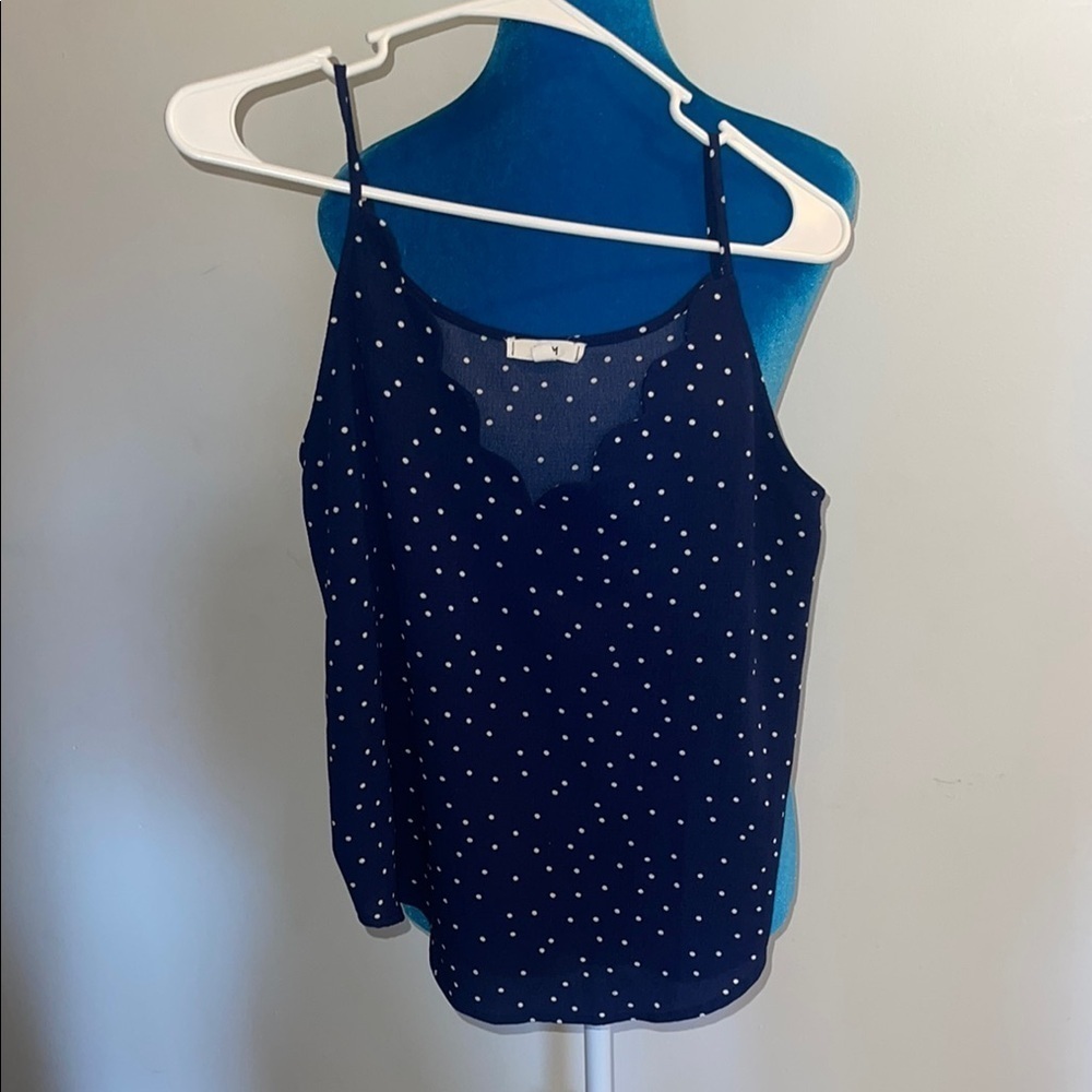 Elegant Navy Polka Dot Camisole